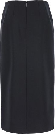 Valentino Womens Black Midi Skirt With Side Splits Wool