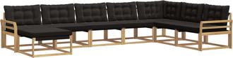 vidaXL Conjunto De Sof&aacute;s De Exterior 8 Uds. Blanco Y Negro Vidaxl