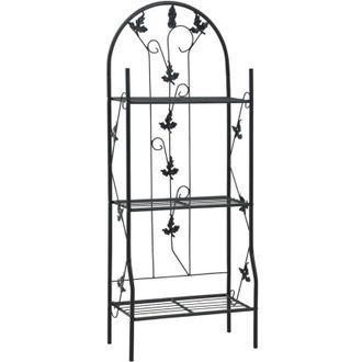 vidaXL vidaXL Supporto per Piante a 3 Livelli Nero 52x28x128 cm in Ferro