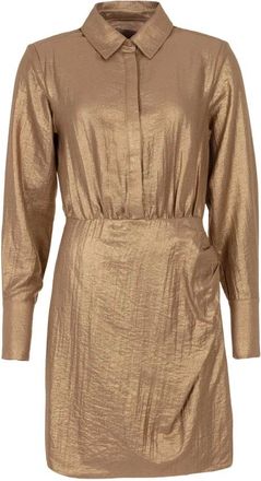 Freebird by Steven Dilan Wv-Glitter - Dames - Jurken - Bruin - Maat: XS Linnen