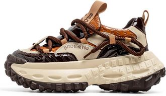 Generic Spring and Summer Thick-Soled Heightening Mens Trendy Casual Sports Shoes, Brown, 8.5-11.5