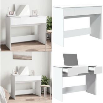 vidaXL Toeletta con Specchio Bianco 100x45x76 cm - Toeletta moderna - Specchio per trucco