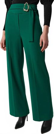 Joseph Ribkoff Belted Wide Leg Pant In Emerald