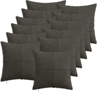 vidaXL Funda De Almohada 12 Pcs Almelo Gris Antracita 40 X 40 Cm Pana Vidaxl