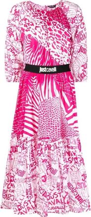 Just Cavalli Maxi Kleedjes - Dames - Casual kleedjes - Roze - S - Katoen - Kleedjes