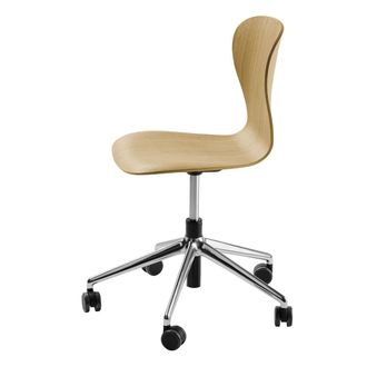 Thonet S 220 DRW Drehstuhl mit Rollen, Eiche / Gestell Aluminium poliert