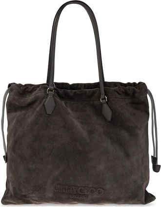Jimmy Choo London Drawstring Tote Large - Dames - Shoppers - Grijs - ONE Size - Leer - Tassen