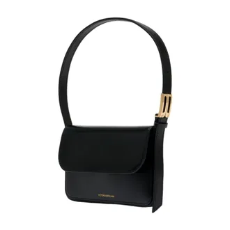 Victoria Beckham Womens Dorian Pocket Shoulder Bag Black Calfskin