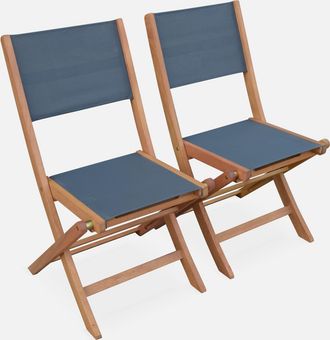 Sweeek Silla De Jard&iacute;n Plegable De Madera De Eucalipto, Set De 2