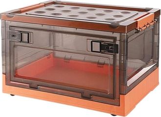 Trade Shop Trade Shop - Scatola Contenitore Di Stoccaggio Pieghevole Salvaspazio Con Ruote 40x28x24 Cm