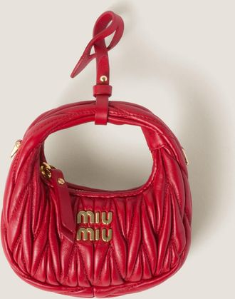 Miu Miu Wander matelass&eacute; nappa leather micro hobo bag