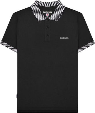 Lambretta Heren Twee Kleur Badge Polo Shirt (Zwart)