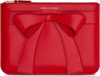 Comme Des Gar&ccedil;ons Rode Strik Pouch - Dames - Clutches - Rood - ONE Size - Leer - Tassen