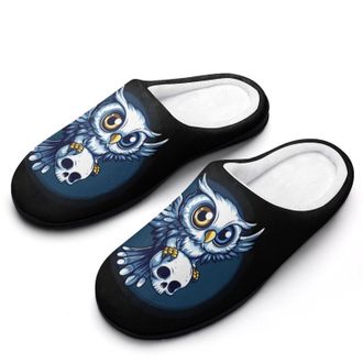 Generic Owl And Skull Womens Slippers Warm House Slippers Indoor House Shoes with Anti-Skid Rubber Sole