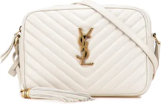 Saint Laurent Tweedehands Gequilted Lederen Monogram Lou Cameratas