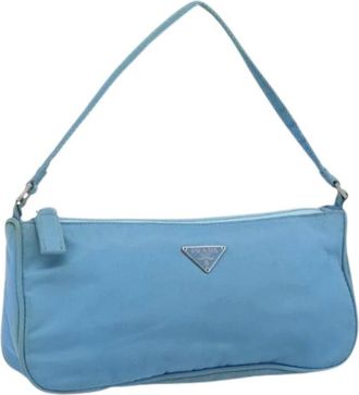 Prada Pre-owned Shoulder Bags, female, Blue, Size: ONE SIZE Pre-owned Accessory Pouch