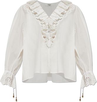 Chloé Top With Openwork Ruffles