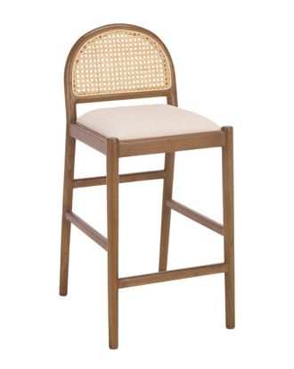Safavieh Couture Laylie Rattan & Leather Counter Stool