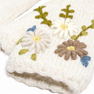 Nirvanna Designs Bloom Mittens in White at Nordstrom