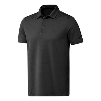 adidas Ottoman Stripe Golf Polo Shirt Black Grey HA9165