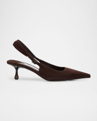 Jimmy Choo London Amel 50MM Suede Slingback Pumps