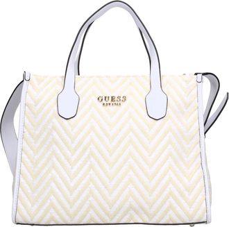 Guess Eco-lederen en stoffen tas - Dames - Shoppers - Beige - ONE Size - Leer - Tassen