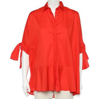 Carolina Herrera Red Cotton Oversized Shirt