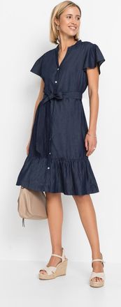 Bonprix Jeanskleid BONPRIX, Damen, Gr. 36, N-Gr, blau denim used, Denim/Jeans, Obermaterial: 100% Baumwolle, figurbetont, Kleider Jeanskleid, f&uuml;r warme Tage, 