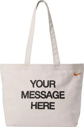 Nike Heritage Your Message Here 22L Tote Bag Oatmeal Safety Orange Safety Orange IU4945-140