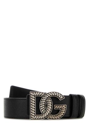 Dolce & Gabbana Black DG Logo Buckle Belt