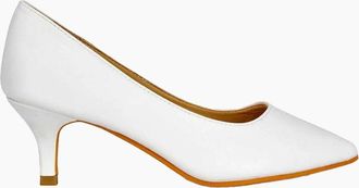 XY London Womens XY London Womens/Ladies Gwyneth Pointed Mid Stiletto Kitten Court Shoes - White - Size: 6