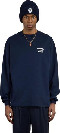 Dr&ocirc;le de Monsieur Tops, Heren, Blauw, L, Katoen, Le T-shirt Slogan ML