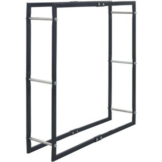 vidaXL Le&ntilde;ero De Acero Negro 100x25x100 Cm Vidaxl