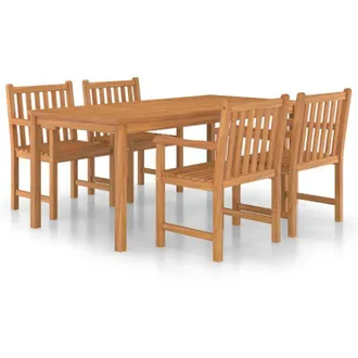vidaXL Conjunto De Comedor De Jard&iacute;n De 5 Piezas, 180 X 90 Cm, Madera Maciza De Teca Vidaxl