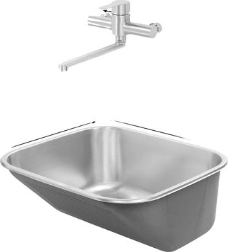 OEM Fregadero Utilitario, Acero Inoxidable, Un Solo Seno, Color Plata