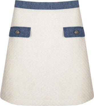 Jovonna London Moss Skirt - Dames - Korte rokken - Wit - M - Katoen - Rokken