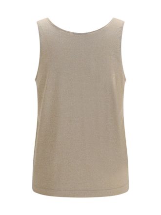 Brunello Cucinelli Womens Tank Top Luminous Knit Brown