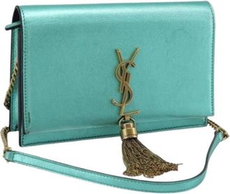 Saint Laurent Pre-owned Vintage Schoudertas - Dames - Vintage Schoudertas - Groen - ONE Size - Leer - Vintage