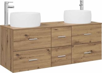 vidaXL Juego De Muebles De Ba&ntilde;o 3 Uds. Roble Artisan Vidaxl