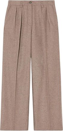 Filippa K Paloma Broeken - Dames - Wijde Broeken - Beige - M - Wol - Broeken