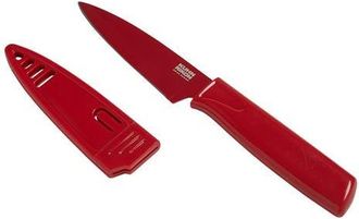 Kuhn Rikon Colori Non-Stick Straight Paring Knife with Safety Sheath, 4 inch in Red at Nordstrom