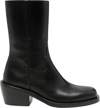 Dries Van Noten Leren enkellaarzen - Heren - Cowboylaarzen - Zwart - 45 EU - Leer - Schoenen