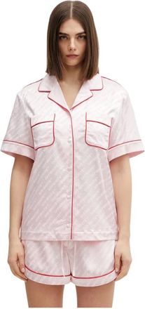 Off-white Camisa de pijama de sat&eacute;n - Nightwear & Lounge - Mujer - Rosa - S