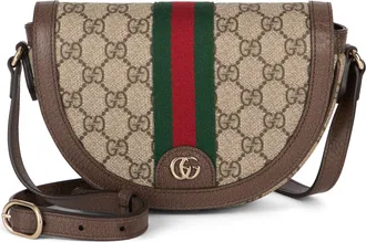 Gucci Womens Shoulder Bag Ophidia Beige Polyurethane