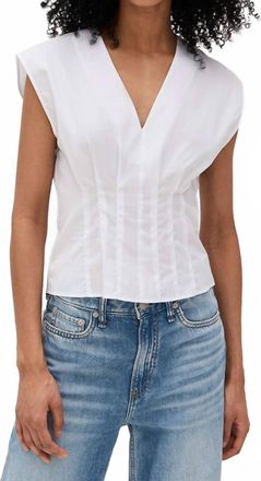 Rag & Bone Ines Poplin Top In White
