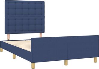 vidaXL Estructura De Cama Sin Colch&oacute;n Tela Azul 120x190 Cm Vidaxl