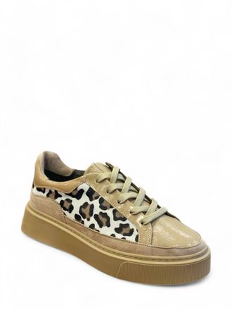 Softwaves Womens Tania Sneaker In Camel And Leopard