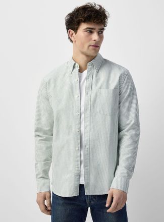 Le 31 Mens Striped Oxford shirt Modern fit