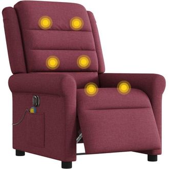 vidaXL Vidaxl - Sill&oacute;n De Masaje Reclinable El&eacute;ctrico Tela Rojo Tinto