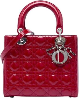 Dior Pre-owned Lady Handbag - Dames - Vintage Handtas - Rood - ONE Size - Leer - Vintage